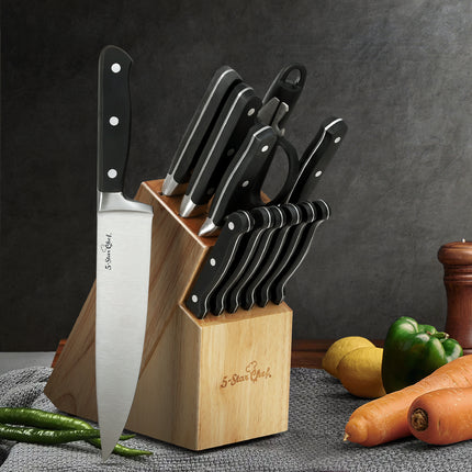 5-Star Chef 7PCS Kitchen Knife Set Stainless Steel Non-stick with Sharpener.