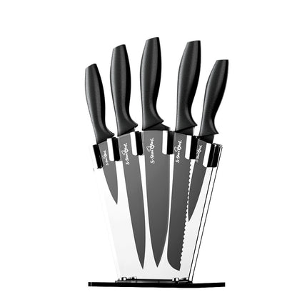 5-Star Chef 7PCS Kitchen Knife Set Stainless Steel Non-stick with Sharpener.