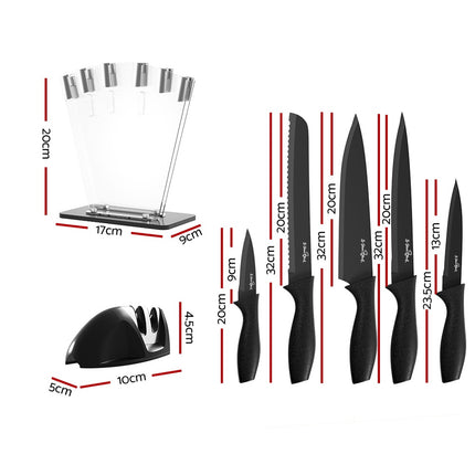 5-Star Chef 7PCS Kitchen Knife Set Stainless Steel Non-stick with Sharpener.