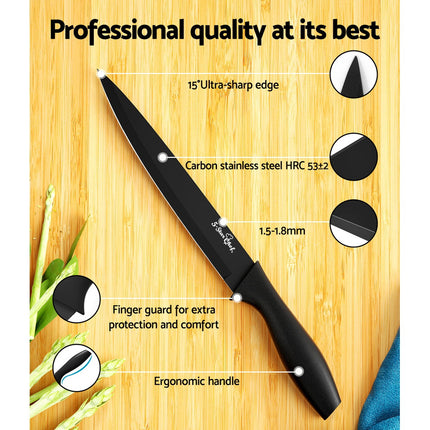 5-Star Chef 7PCS Kitchen Knife Set Stainless Steel Non-stick with Sharpener.