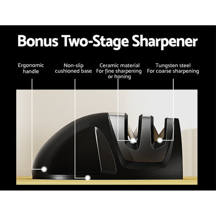 5-Star Chef 7PCS Kitchen Knife Set Stainless Steel Non-stick with Sharpener.