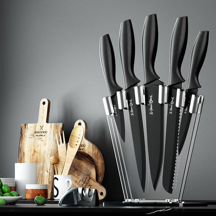 5-Star Chef 7PCS Kitchen Knife Set Stainless Steel Non-stick with Sharpener.