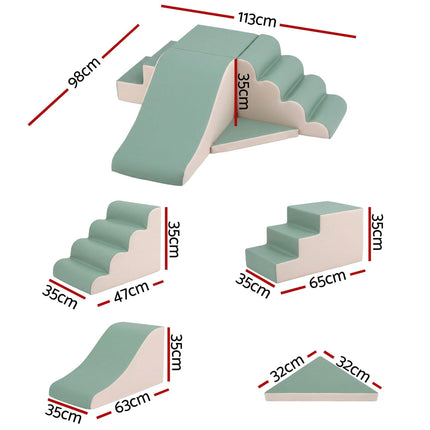Keezi Kids Climbing Blocks 4-Piece Foam Toddler Playset Soft Indoor Climbing Toy Rocker.