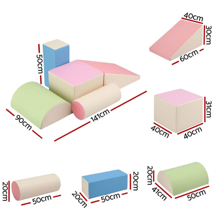 Keezi Kids Climbing Blocks 5-Piece Foam Toddler Playset Soft Indoor Climbing Toy Rocker.