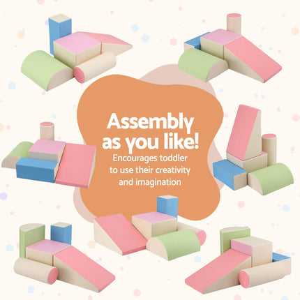 Keezi Kids Climbing Blocks 5-Piece Foam Toddler Playset Soft Indoor Climbing Toy Rocker.