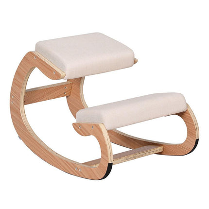 Artiss Kneeling Chair Ergonomic Posture Chair with Memory Foam Balance Stool for Home Office Gaming 120kg Weight Capacity Beige.