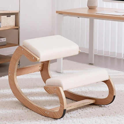 Artiss Kneeling Chair Ergonomic Posture Chair with Memory Foam Balance Stool for Home Office Gaming 120kg Weight Capacity Beige.