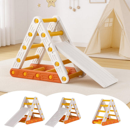 Keezi Kids Climbing Frame Set With Slide Indoor Outdoor Toddler Toys Pikler Triangle Climber.