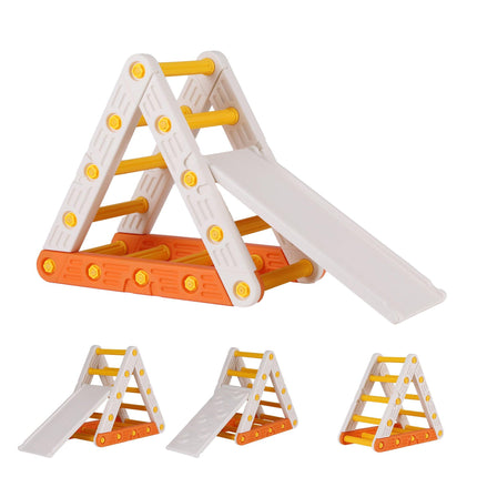 Keezi Kids Climbing Frame Set With Slide Indoor Outdoor Toddler Toys Pikler Triangle Climber.