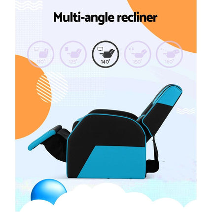 Keezi Kids Recliner Chair PU Leather Gaming Sofa Lounge Couch Children Armchair.