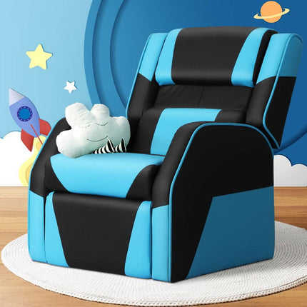 Keezi Kids Recliner Chair PU Leather Gaming Sofa Lounge Couch Children Armchair.