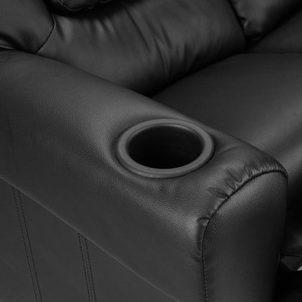 Keezi Kids Recliner Chair Double PU Leather Sofa Lounge Couch Armchair Black.