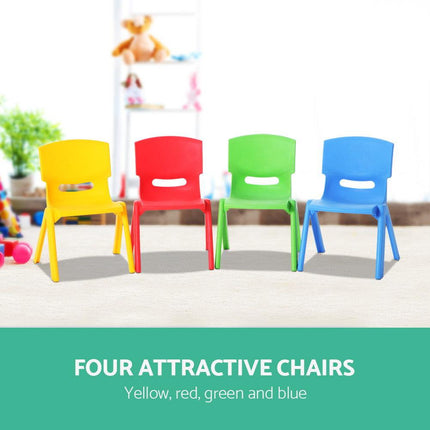 Keezi Kids Chairs Set Plastic Set of 4 Activity Study Chair 50KG.