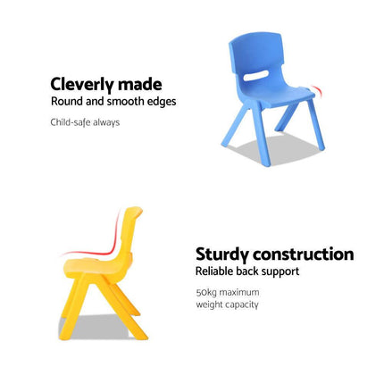 Keezi Kids Chairs Set Plastic Set of 4 Activity Study Chair 50KG.