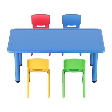 Keezi 5PCS Kids Table and Chairs Set Children Study Desk Furniture Plastic 4 Chairs.