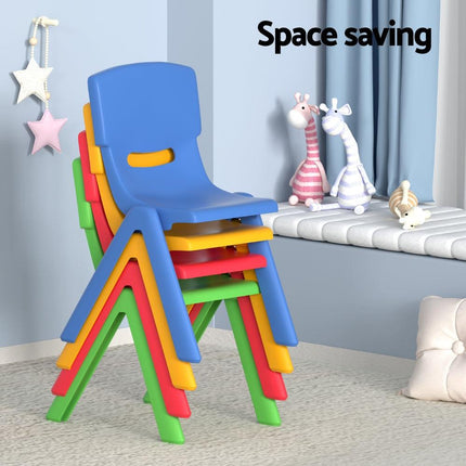 Keezi 5PCS Kids Table and Chairs Set Children Study Desk Furniture Plastic 4 Chairs.