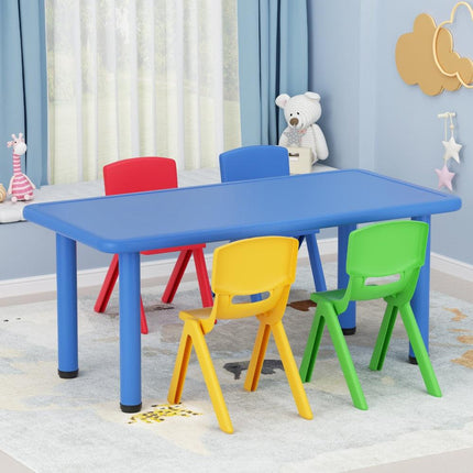 Keezi 5PCS Kids Table and Chairs Set Children Study Desk Furniture Plastic 4 Chairs.