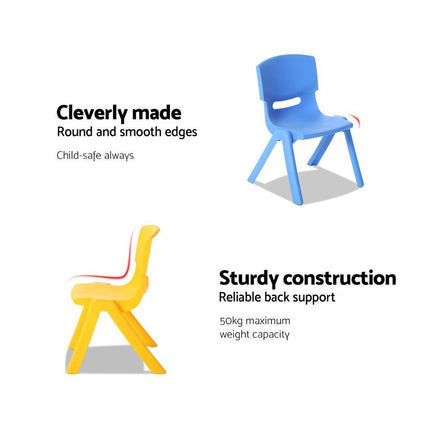 Keezi 5PCS Kids Table and Chairs Set Children Study Desk Furniture Plastic 4 Chairs.