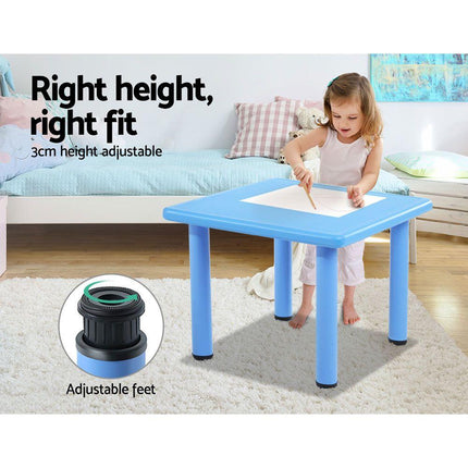 Keezi 5PCS Kids Table and Chairs Set Children Study Desk Furniture Plastic 4 Chairs.