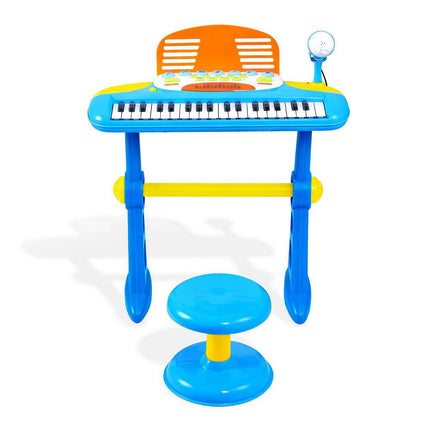 Keezi Kids Piano Keyboard 37 Keys Electronic Musical Instrument Set w/ Stool Microphone.