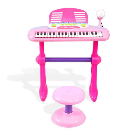 Keezi Kids Piano Keyboard 37 Keys Electronic Musical Instrument Set w/ Stool Microphone.