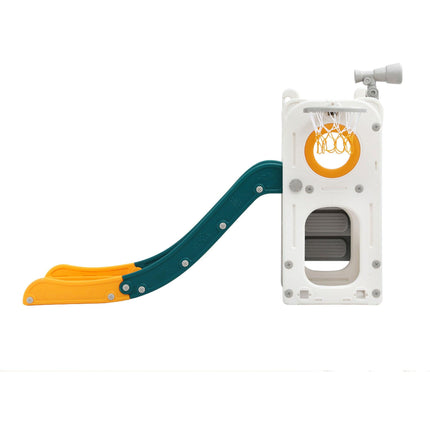 Keezi Kids Slide Set Basketball Hoop Outdoor Playground Outdoor Toys Telescope Storage.