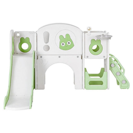 Keezi Kids Slide Swing Set Ball Hoop Rings Football Outdoor Toys Green.