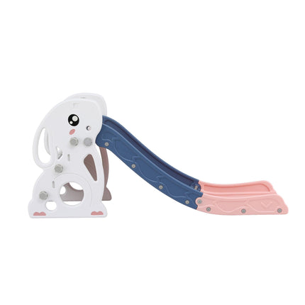 Keezi Kids Slide Set Basketball Hoop Ring Outdoor Playground Toy Rabbit 147cm.