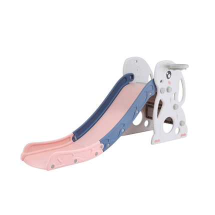 Keezi Kids Slide Set Basketball Hoop Ring Outdoor Playground Toy Rabbit 147cm.