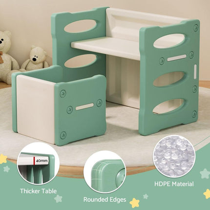 Keezi 3PCS Kids Table and Chairs Set HDPE.