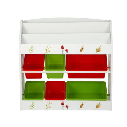 Keezi 3 Tiers Kids Bookshelf Storage Children Bookcase Toy Box Organiser Rack 6 Bins.