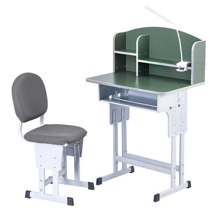 Keezi Kids Study Desk Chair Set Adjustable Ergonomic Table LED Lamp Green.