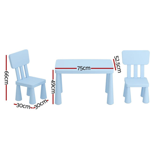 1 Keezi Kids Table and 2 Chairs Set Blue.