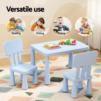 1 Keezi Kids Table and 2 Chairs Set Blue.