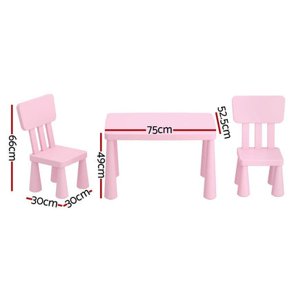 1 Keezi Kids Table and 2 Chairs Set Pink.