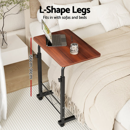 Artiss Laptop Desk Table Adjustable 60CM Dark Wood.
