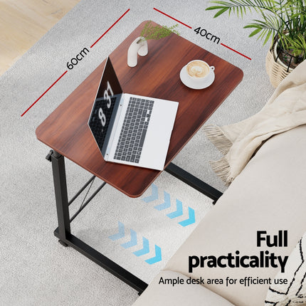 Artiss Laptop Desk Table Adjustable 60CM Dark Wood.