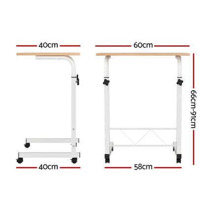 Artiss Laptop Desk Table Adjustable 60CM Light Wood.