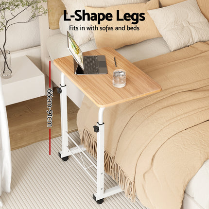 Artiss Laptop Desk Table Adjustable 60CM Light Wood.