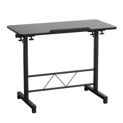 Artiss Laptop Desk Table Height Adjustable Wooden Bed Side Tables 80CM Black.