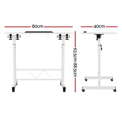 Artiss Laptop Desk Table Adjustable 80CM White.