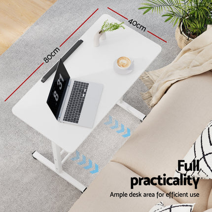 Artiss Laptop Desk Table Adjustable 80CM White.
