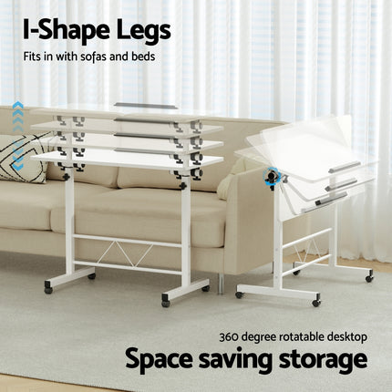 Artiss Laptop Desk Table Adjustable 80CM White.