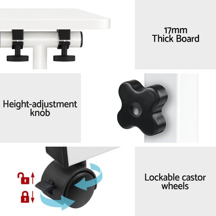 Artiss Laptop Desk Table Adjustable 80CM White.
