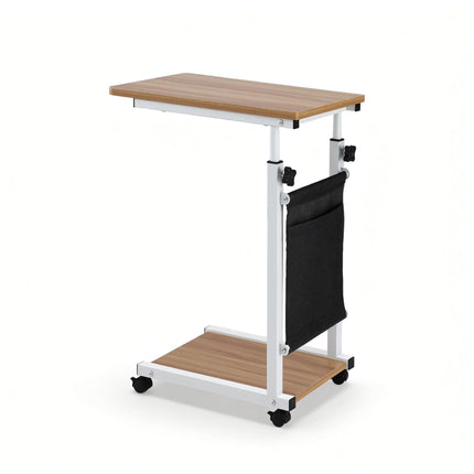 Artiss Laptop Desk Height Adjustable Mobile Workstation Computer Desks 48CM Oak.