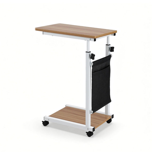 Artiss Laptop Desk Height Adjustable Mobile Workstation Computer Desks 48CM Oak.