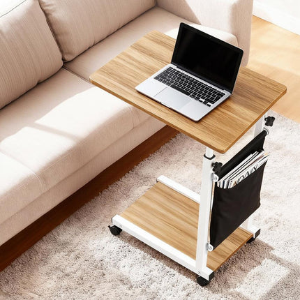 Artiss Laptop Desk Height Adjustable Mobile Workstation Computer Desks 48CM Oak.