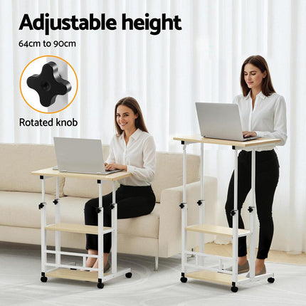 Artiss Laptop Desk Height Adjustable Mobile Workstation Computer Desks 60CM.