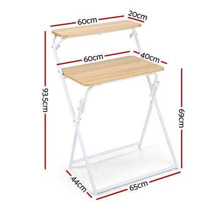 Artiss Laptop Desk Computer Foldable Study Desk Home Office Oak.