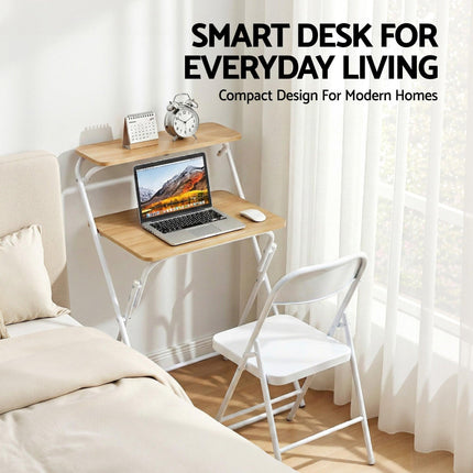 Artiss Laptop Desk Computer Foldable Study Desk Home Office Oak.